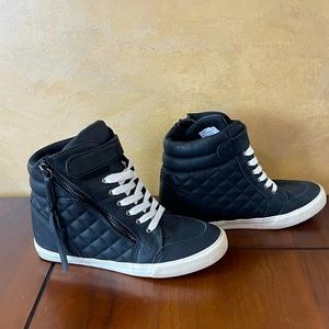 High Top Sneaker Wedges Black